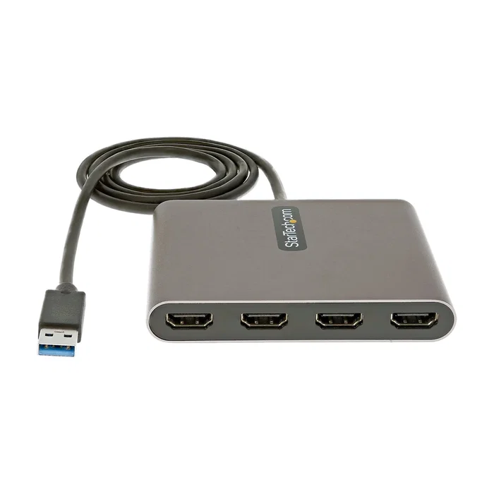 StarTech.com Adaptador USB 3.0 a 4 puertos HDMI USB32HD4, Gris StarTech.com Adaptador USB 3.0 a 4 puertos HDMI USB32HD4, Gris