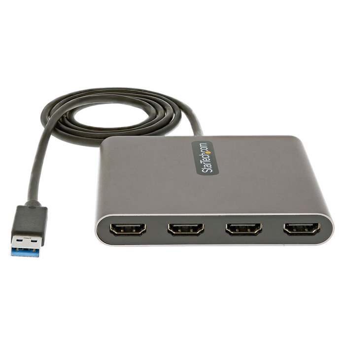 StarTech.com Adaptador USB 3.0 a 4 Puertos HDMI USB32HD4 Gris espacio