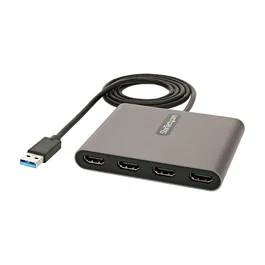 Startech Adaptador USB 3.0 a 4 Puertos HDMI, Tarjeta Gráfica Externa, Dongle USB-A a 4x HDMI 1080p 60Hz