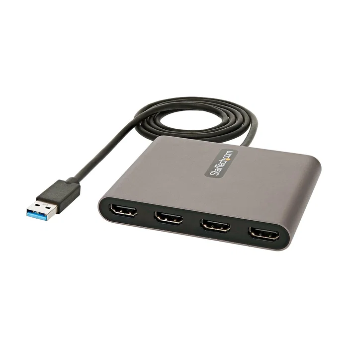 StarTech.com Adaptador USB 3.0 a 4 Puertos HDMI - Tarjeta Gráfica Externa - Dongle USB-A a 4x HDMI - 1080p a 60Hz - Conversor Multimonitor USB a HDMI - Solo para Windows StarTech.com Adaptador USB 3.0 a 4 Puertos HDMI - Tarjeta Gráfica Externa - Dongle USB-A a 4x HDMI - 1080p a 60Hz - Conversor Multimonitor USB a HDMI - Solo para Windows