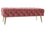 DKD Home Decor Descalzadora de Terciopelo Rosa y Dorado