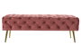 DKD Home Decor Descalzadora de Terciopelo Rosa y Dorado
