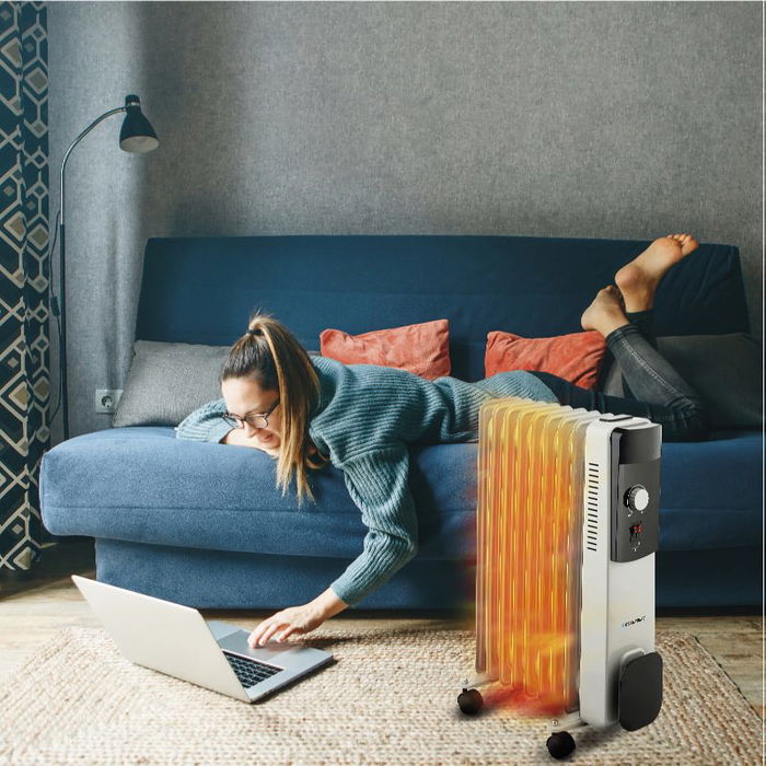 Blaupunkt Radiador de Aceite 2000W, 9 Elementos, Calefactor Eléctrico de Alto Rendimiento