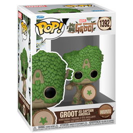 Funko Figura POP Marvel We Are Groot - Groot as Capitan America Vinilo 9cm Caja Regalo