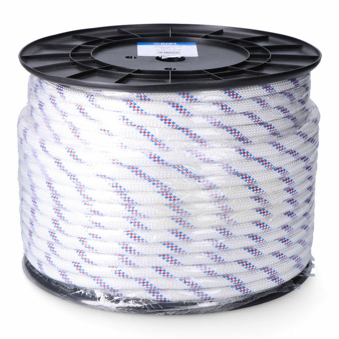 Edm Cuerda driza trenzado poliéster blanco distintivo, calibre 16 mm x 100 m