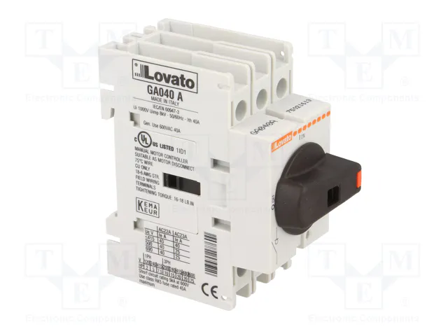 LOVATO ELECTRIC Interruptor de aislamiento GA 3 polos 40A LOVATO ELECTRIC Interruptor de aislamiento GA 3 polos 40A