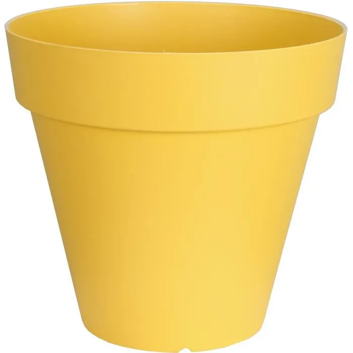 Riviera RIV3580794160366 Jardinera Redonda Plástico Diámetro 60 cm Amarillo