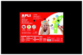 Apli Goma EVA 40x60 cm Grosor 2 mm Negro Pack 5 Unidades para Manualidades Escolares y Domésticas