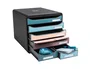 Exacompta Fichero Cajones Sobremesa Skandi DIN A4+ Polipropileno Reciclado 6 Cajones Colores Surtidos