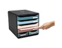 Exacompta Fichero Cajones Sobremesa Skandi DIN A4+ Polipropileno Reciclado 6 Cajones Colores Surtidos