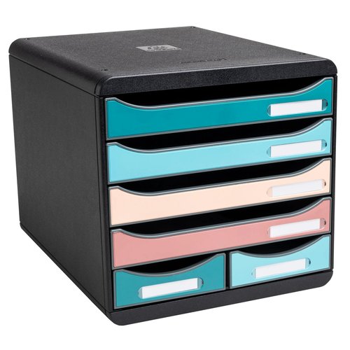 Exacompta Módulo Big Box Maxi Skandi de 6 cajones en colores surtidos para A4+ Exacompta Módulo Big Box Maxi Skandi de 6 cajones en colores surtidos para A4+