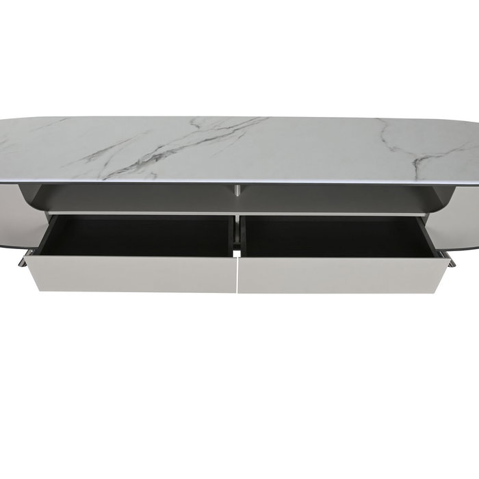 Mueble de TV Home ESPRIT Blanco Beige 220 x 42 x 41,5 cm Mueble de TV Home ESPRIT Blanco Beige 220 x 42 x 41,5 cm