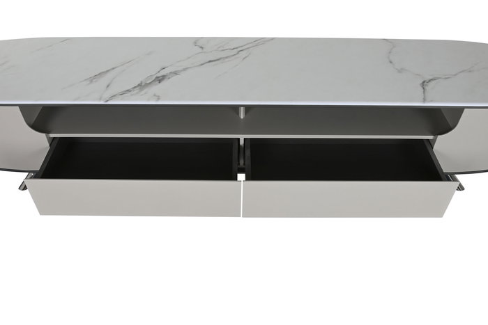 DKD Home Decor Mueble TV Moderno Minim Modern Beige Blanco 42 x 41.5 x 220 cm