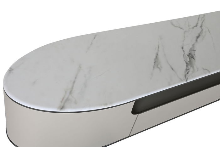 DKD Home Decor Mueble TV Moderno Minim Modern Beige Blanco 42 x 41.5 x 220 cm