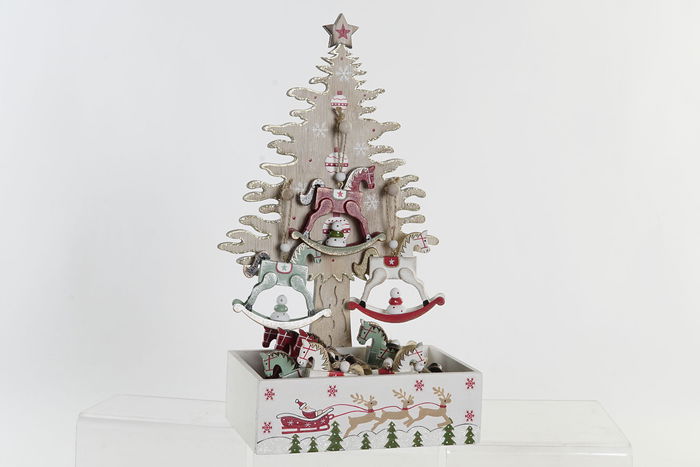 DKD Home Decor Decoración Colgante Navidad Fantasía Rojo Verde Madera 12 x 32 x 17.5 cm (12 Unidades)