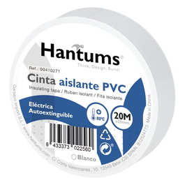 Hantums Cinta aislante elect. PVC Blanca 25mm 20M