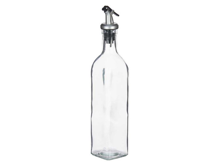 Vivalto Aceitera de Vidrio con Tapón Dosificador, 500 ml, 5.5 x 30.5 x 5.5 cm, Transparente (Set de 24)