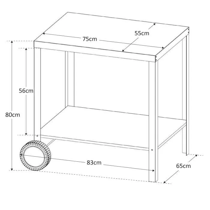 Carro de Acero para Plancha / Barbacoa COOK'IN GARDEN - Media S - Gris/Negro