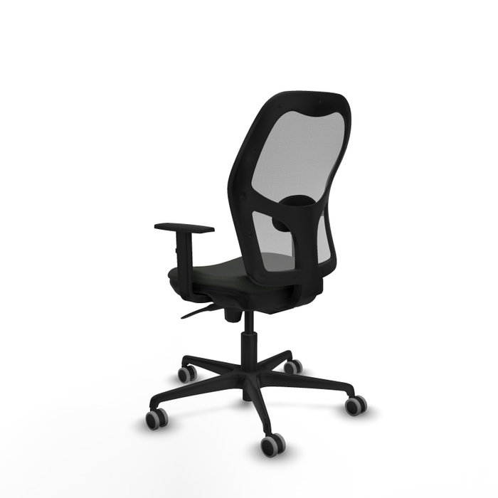 PIQUERAS Y CRESPO Silla de oficina Jorquera con mecanismo Sincro, Tela Negra y Malla Gris