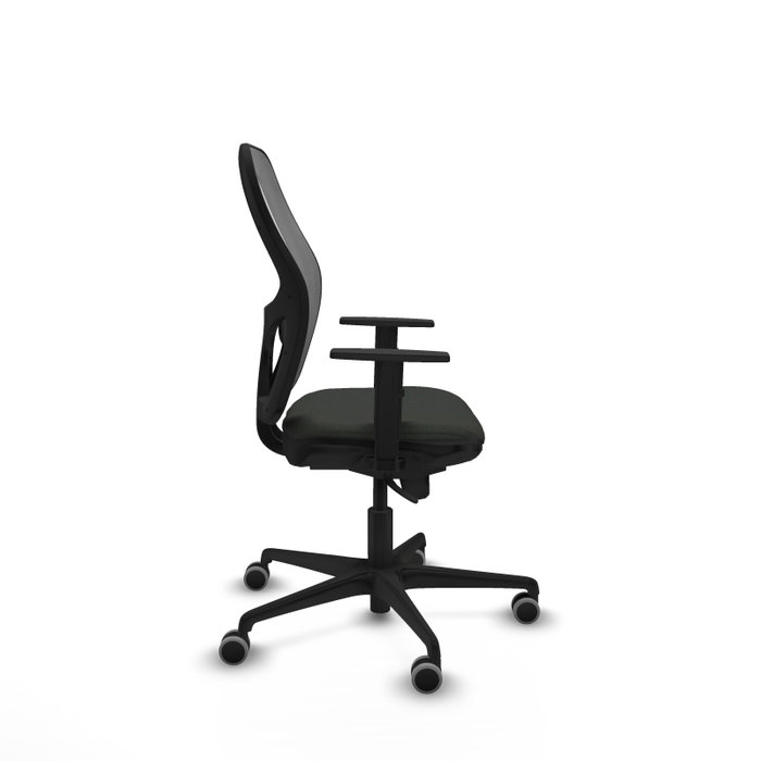 PIQUERAS Y CRESPO Silla de oficina Jorquera con mecanismo Sincro, Tela Negra y Malla Gris
