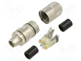 PANDUIT Conector M12 de 8 pines, macho, recto, IP65/IP67