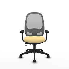 PIQUERAS Y CRESPO Silla de oficina Cilanco con mecanismo Sincro/Traslack, Crema y Gris