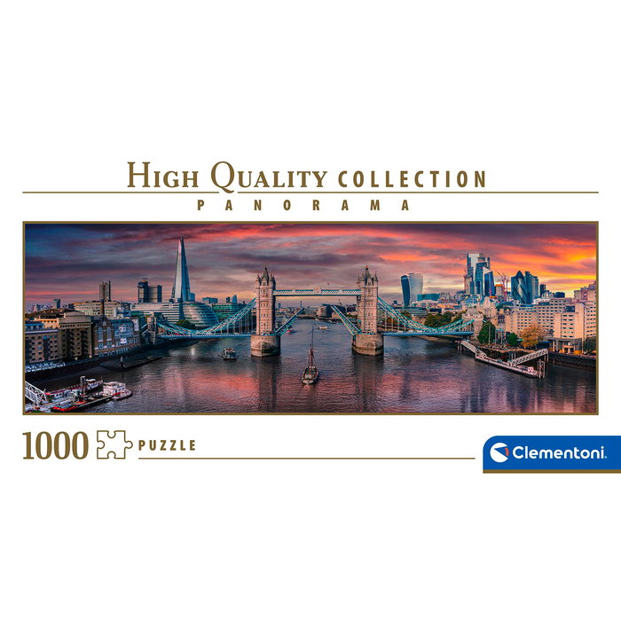 Clementoni 39837 Puzzle 1000 Piezas Adultos: A Través del Río Támesis - Arte Educativo (98x33 cm)