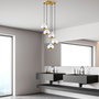 Opviq Lámpara de Araña M-7007 de Metal Color Blanco, Elegante para Hogar, 43 x 43 x 111 cm