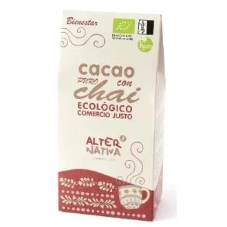 Alternativa 3 Cacao con Chai 125 g Bio - Cacao Puro Desgrasado Ecológico y de Comercio Justo, 0% Azúcar Alternativa 3 Cacao con Chai 125 g Bio - Cacao Puro Desgrasado Ecológico y de Comercio Justo, 0% Azúcar