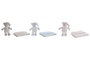 DKD Home Decor Peluche Manta Bebé Rosa Azul Beige Poliéster 2 x 75 x 100 cm Set de 2