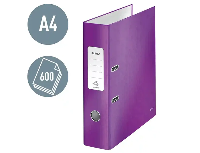 Leitz Archivador de Palanca WOW Cartón Forrado Din A4 80 mm Violeta