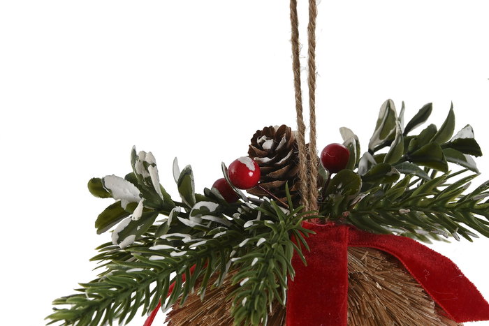 DKD Home Decor Bola Decoración Navidad Alpina Natural 8 x 12.5 x 16 cm (12 Unidades)