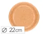 Blanca Plato Carton Biodegradable Marron 22 cm Paquete 50 Unidades