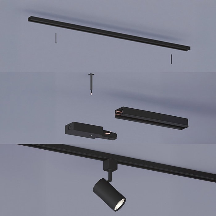 Philips Zilo Foco de Riel Easylink Orientable GU10 para Bombilla LED (No Incluida), Color Negro, Cabezal Direccionable, Compatible con Sistema Easylink