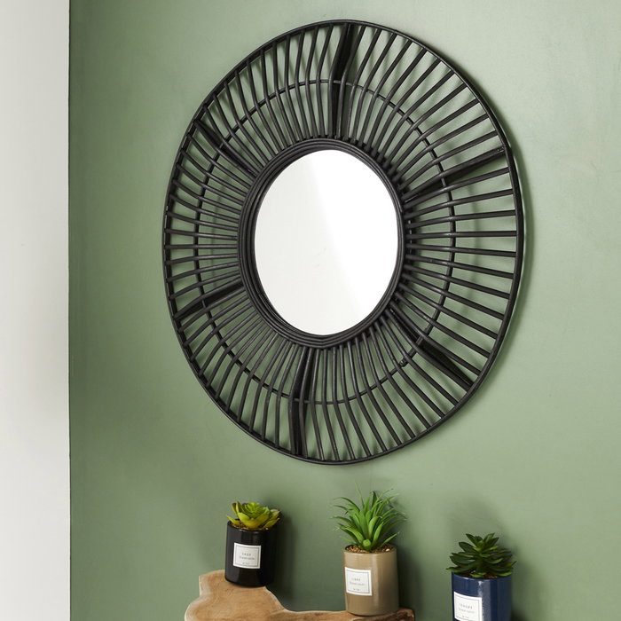 Home Deco Factory Espejo de Pared Negro Sauvage, Diseño Moderno, Diámetro 70 cm (71x4,5 cm) Home Deco Factory Espejo de Pared Negro Sauvage, Diseño Moderno, Diámetro 70 cm (71x4,5 cm)