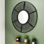 Home Deco Factory Espejo de Pared Negro Sauvage, Diseño Moderno, Diámetro 70 cm (71x4,5 cm)