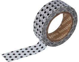 Innspiro Cinta masking tape Washi Serie Deco topos negros 15mm x 10m