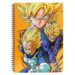 SD TOYS Cuaderno A4 Dragon Ball Z Saiyans Efecto 3D 30x21cm
