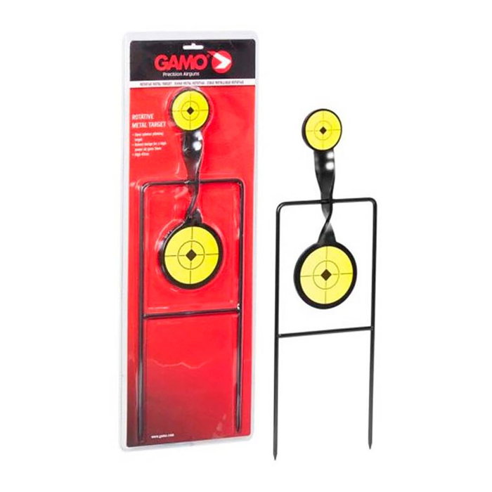Gamo Diana de Tiro al Blanco Rotativa de Metal Amarilla, Dos Blancos Móviles de Diferente Tamaño, Altura 45 cm Gamo Diana de Tiro al Blanco Rotativa de Metal Amarilla, Dos Blancos Móviles de Diferente Tamaño, Altura 45 cm