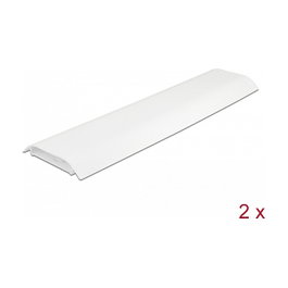DeLOCK Canaleta para cables autoadhesiva 85 x 10 mm, 300 mm, 2 unidades, Blanco