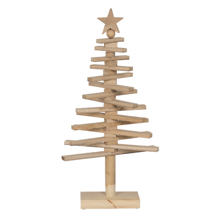 Figura Árbol Natural Madera Paulonia 42 X 12 X 82 cm