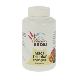 El Oro de los Andes Maca Tricolor Ecológica 90 cápsulas, complemento alimenticio energético y antioxidante