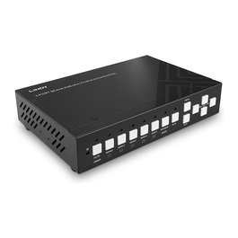 Lindy 32330 Switch KVM de 5 Puertos con Vista Multivisión 4K HDMI y USB-C, 4096x2160 Pixeles, 60Hz, 7.1 Audio, Negro