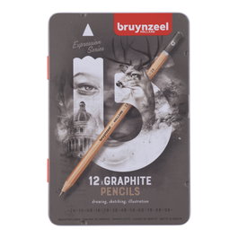 Bruynzeel Estuche de 12 lápices de grafito Expression