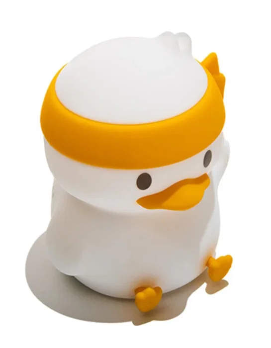 Muitomas SILLAMPDUCKC Lámpara decorativa de silicona con forma de pato, luz cambiante de color, recargable USB-C, portátil, blanca