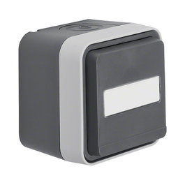 BERKER Toma de corriente SCHUKO con tapa abatible Gris IP55