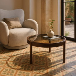 Mesa Centro Marrón Oscuro 75 X 75 X 46 cm