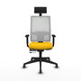PIQUERAS Y CRESPO Silla de oficina Horna Sincro/Traslack Amarillo y Blanco