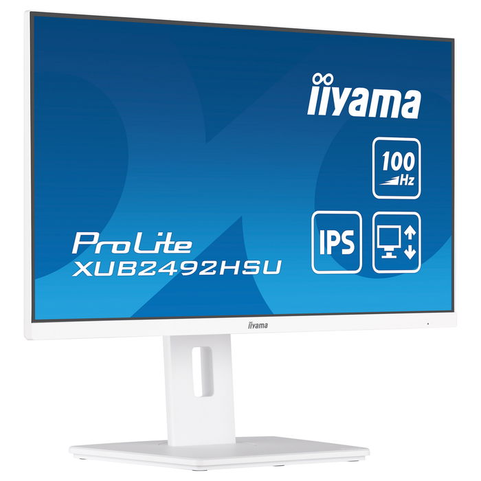 iiyama ProLite XUB2492HSU-W6 Monitor 24" (61cm) FHD 1920x1080 IPS 100Hz 0.4ms Pivot HDMI DP Altavoces Blanco