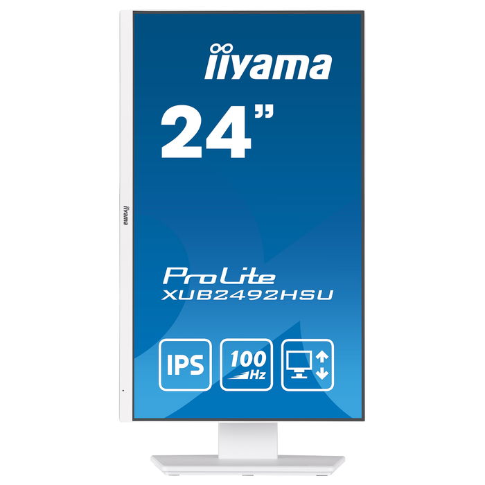 iiyama ProLite XUB2492HSU-W6 Monitor 24" (61cm) FHD 1920x1080 IPS 100Hz 0.4ms Pivot HDMI DP Altavoces Blanco
